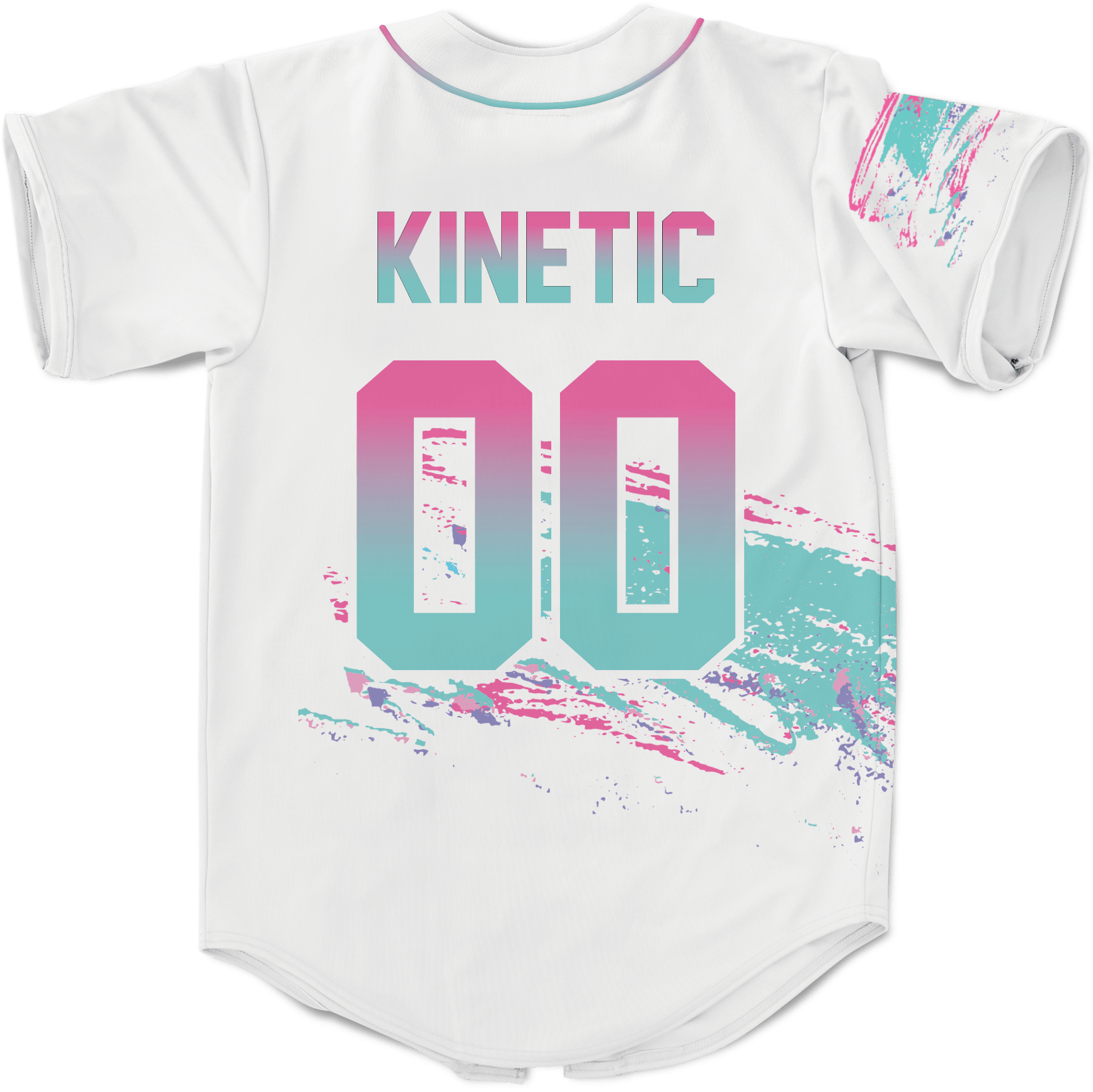 Kinetic ID - White Miami Beach Splash Baseball Jersey