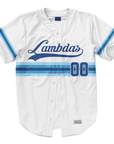 Lambda Phi Epsilon - Retro Stripe - Baseball Jersey