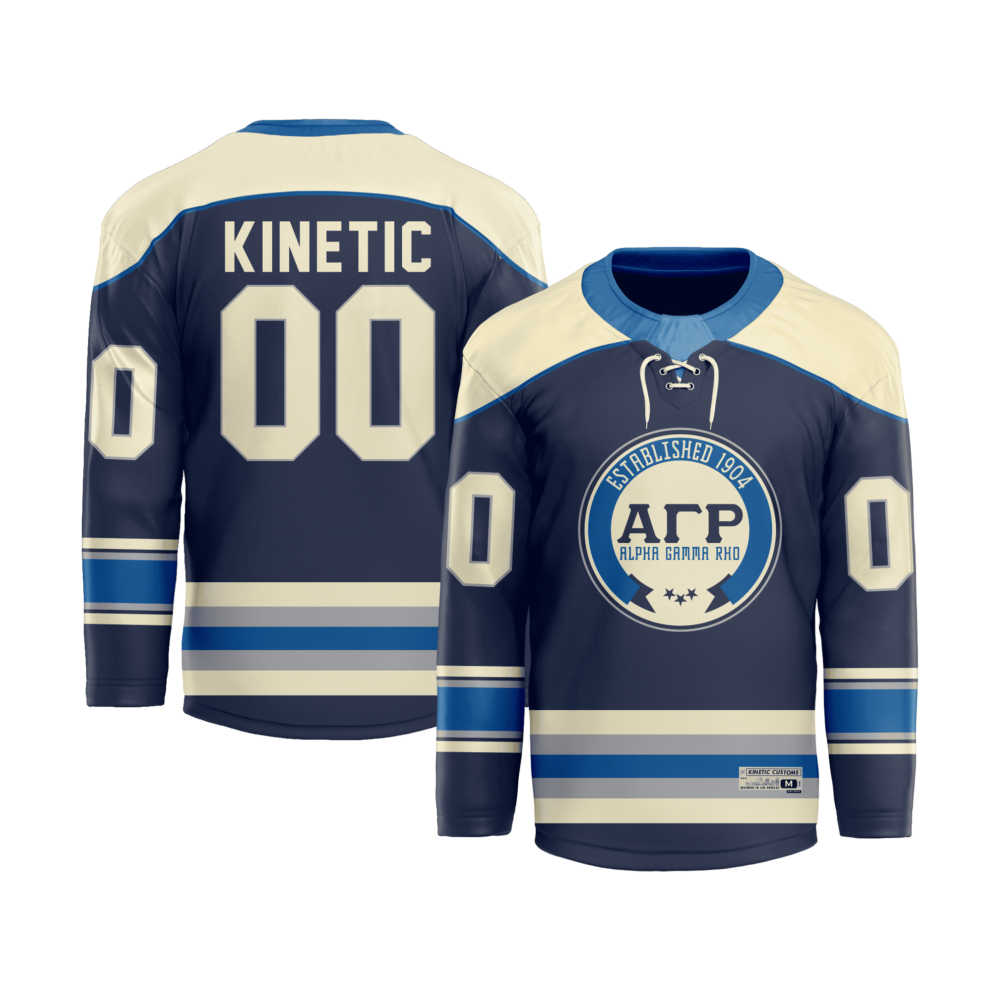 Alpha Gamma Rho - Blue Cream Hockey Jersey