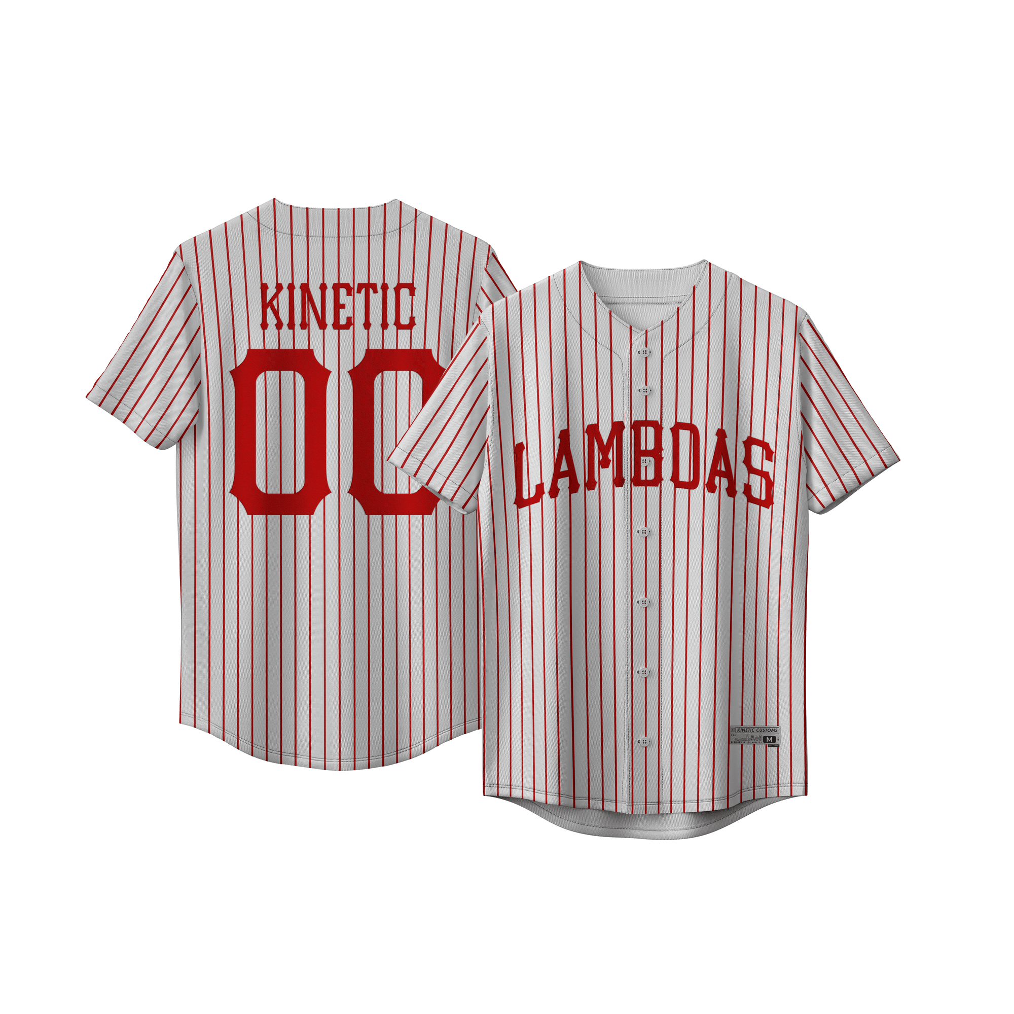 Lambda Phi Epsilon - Red Pinstripe Baseball Jersey