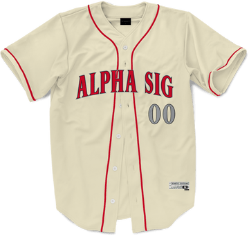 Alpha Sigma Phi - White Miami Beach Splash Baseball Jersey