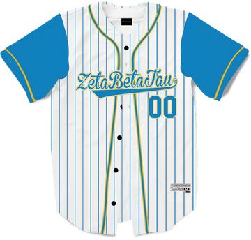 Zeta Tau Alpha - White Miami Beach Splash Baseball Jersey