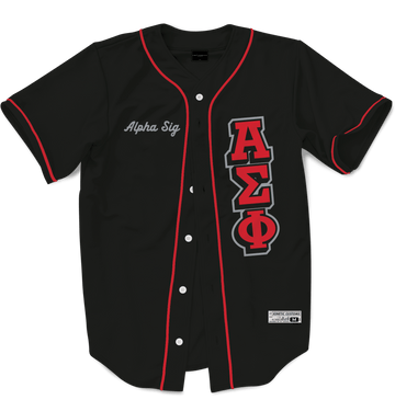 Sigma Black Pinstripe Button Up Baseball Jersey