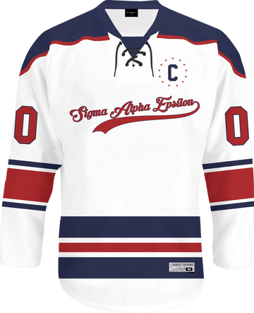 SAE Personalized Patriotic Hockey Jersey True Hockey Jersey M / Sigma Alpha Epsilon